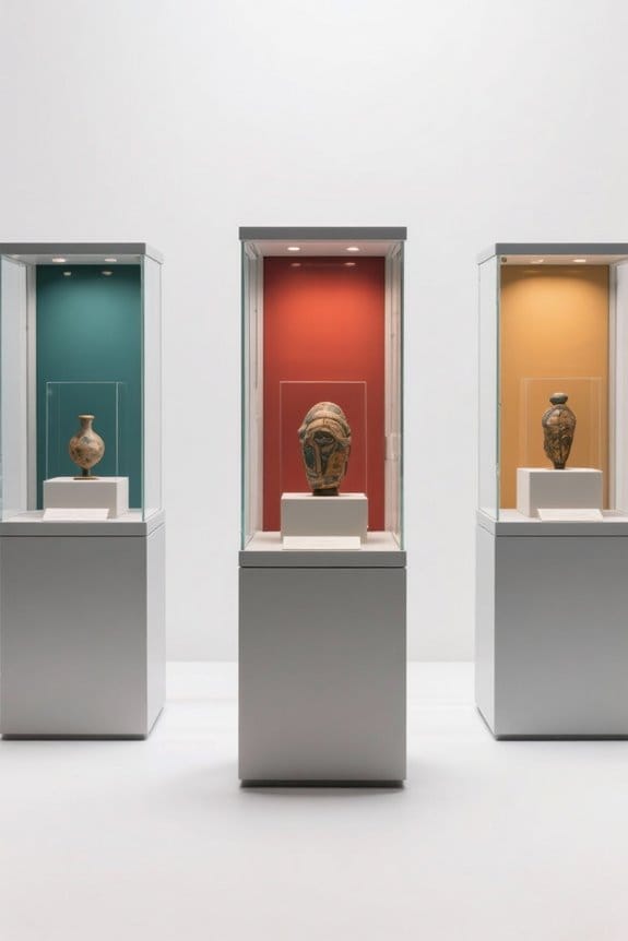 museum display cases selection